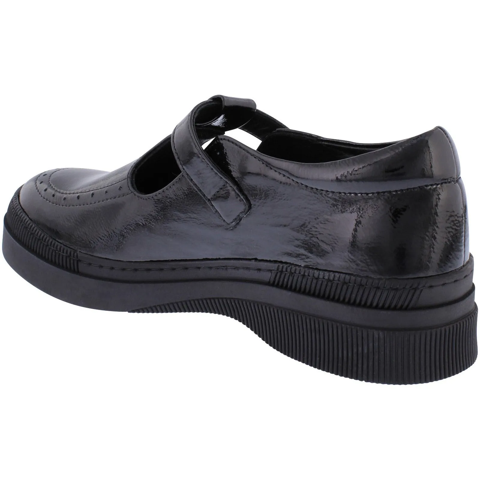 Adesso A7014 Leigh Ladies Black Patent Leather T-bar Shoes