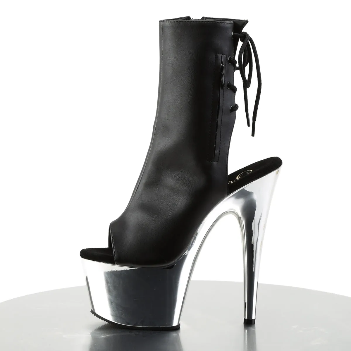 ADORE-1018 Leather Peep Toe Ankle Boots