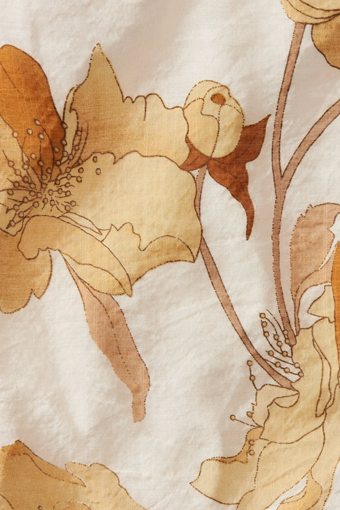 Aeryn Shirt In White With Rust Floral