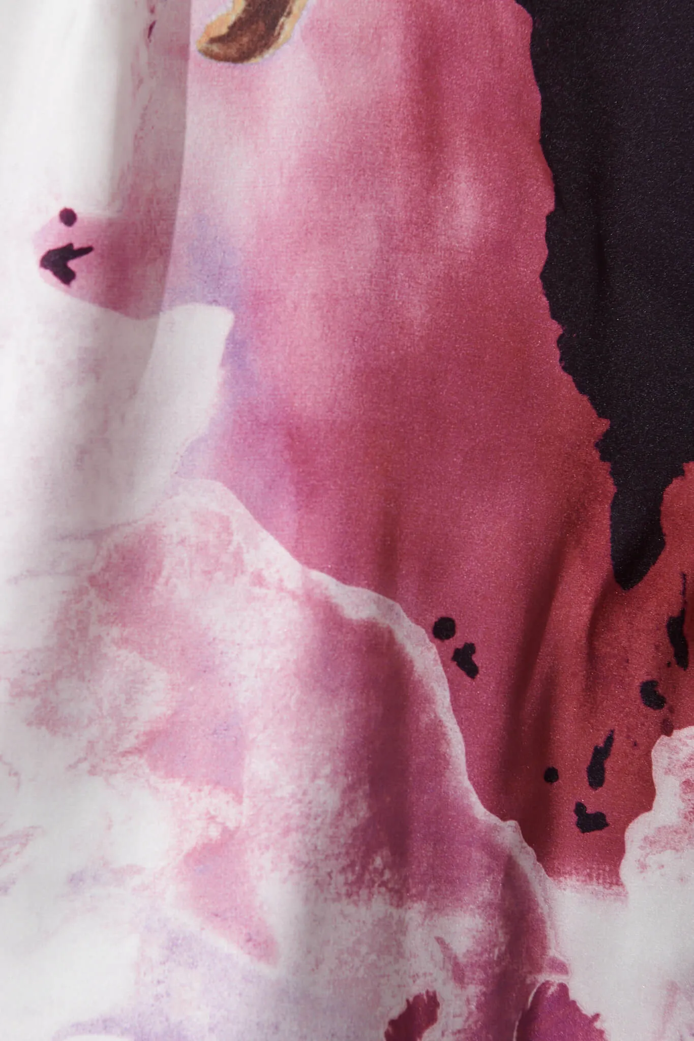 Afternoon Shirt In Pink With Purple Watercolour Satin