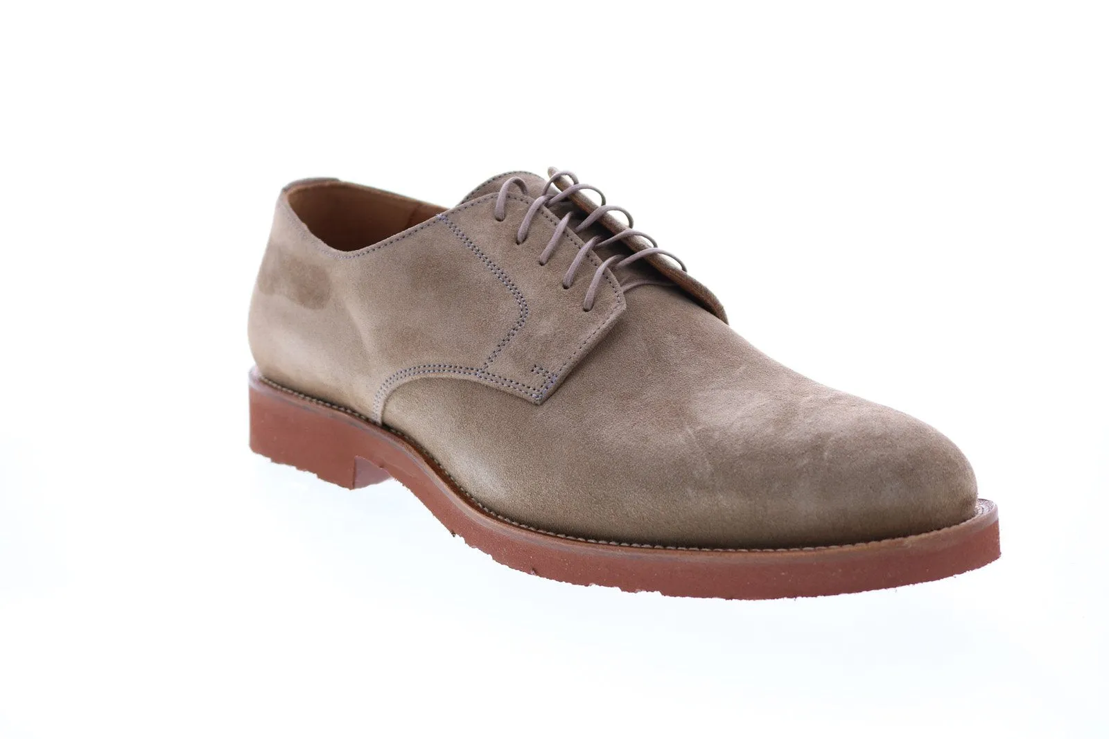 Aquatalia Neal Suede 34M0872-TPE Mens Brown Oxfords & Lace Ups Plain Toe Shoes