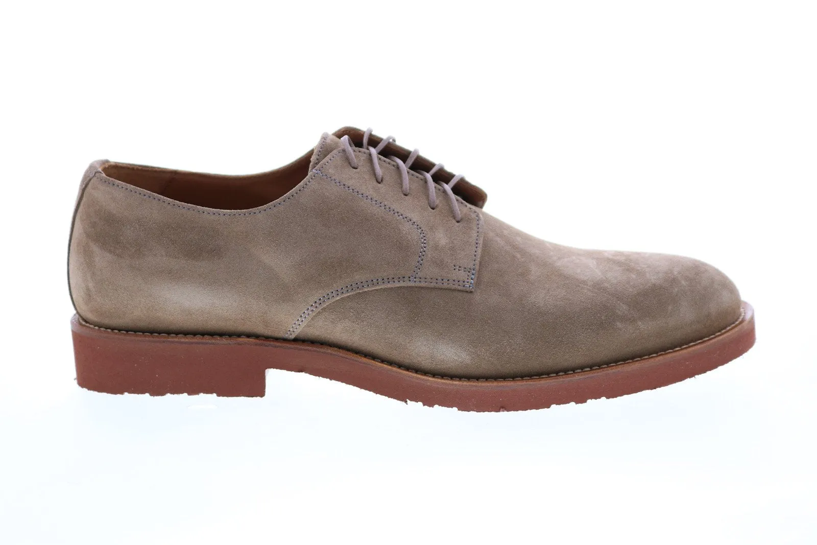 Aquatalia Neal Suede 34M0872-TPE Mens Brown Oxfords & Lace Ups Plain Toe Shoes