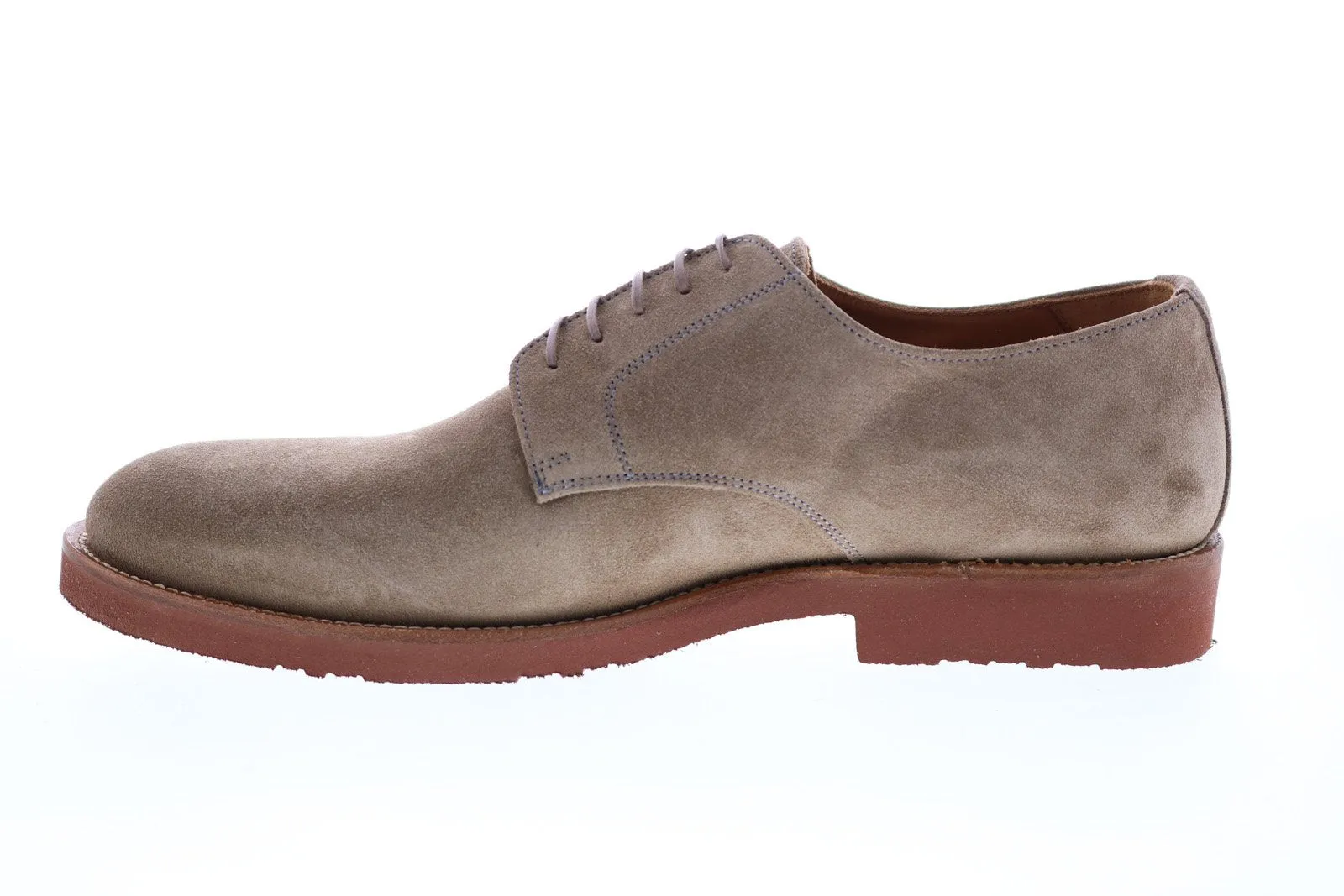 Aquatalia Neal Suede 34M0872-TPE Mens Brown Oxfords & Lace Ups Plain Toe Shoes