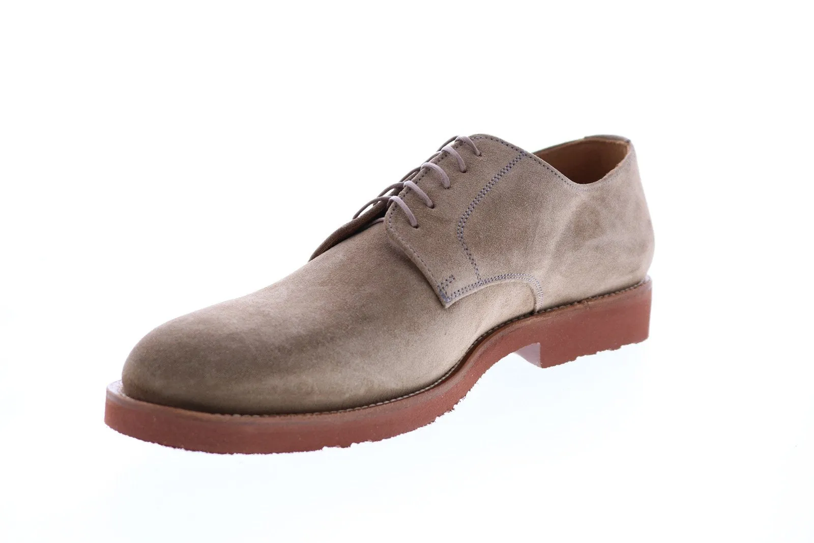Aquatalia Neal Suede 34M0872-TPE Mens Brown Oxfords & Lace Ups Plain Toe Shoes