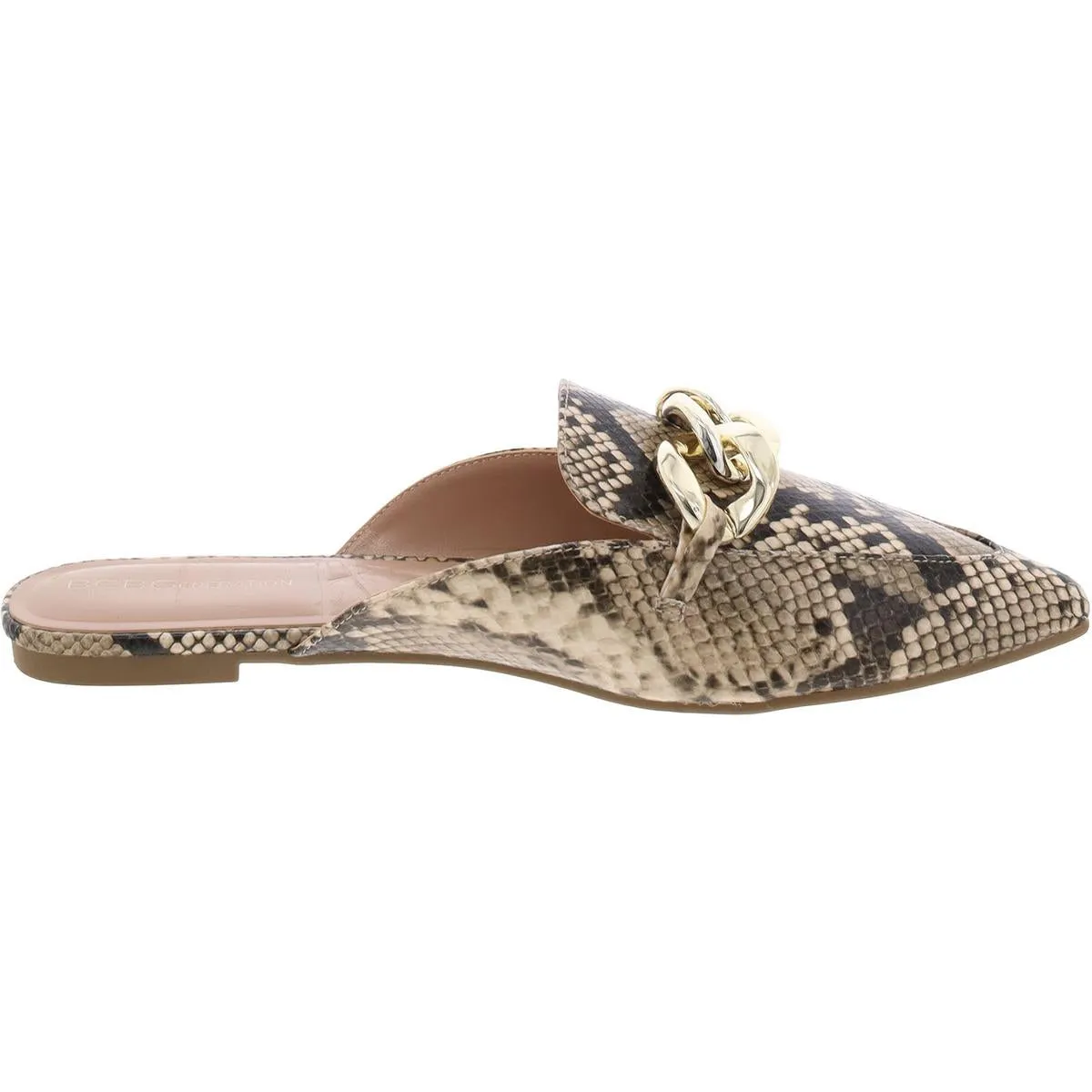 BCBGeneration Womens Faux Leather Chain Mules