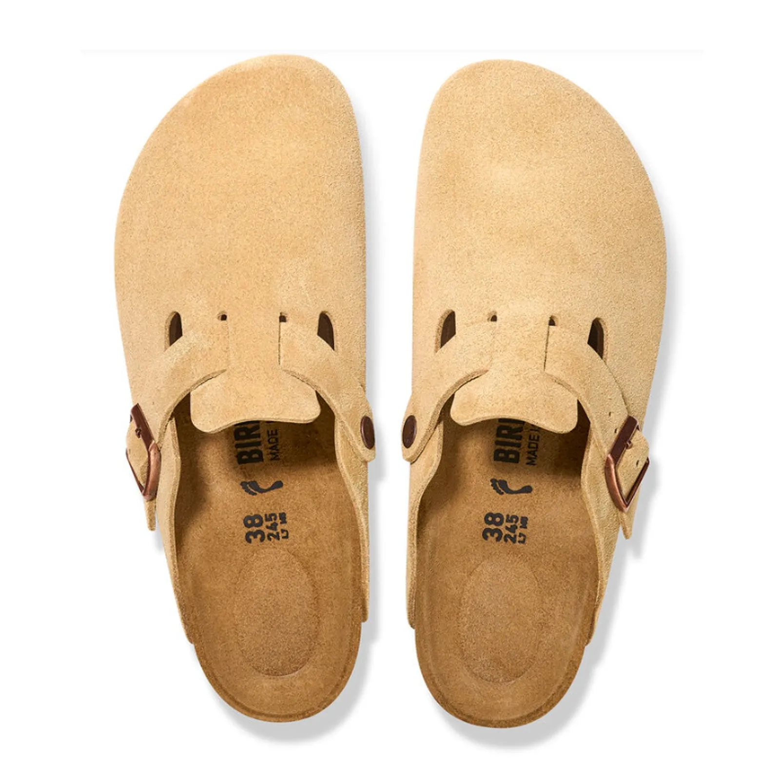 Birkenstock Boston Narrow Clog (Women) - Latte Cream Suede