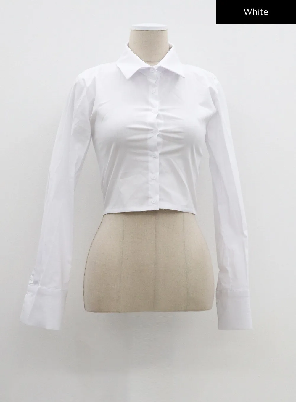 Button Cropped Shirt CF324