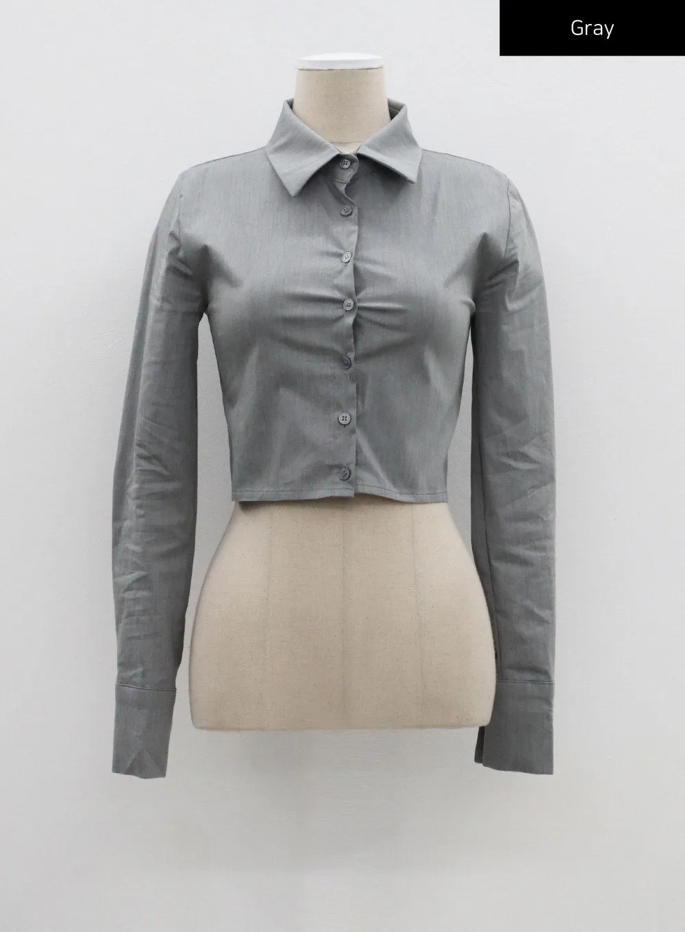Button Cropped Shirt CF324