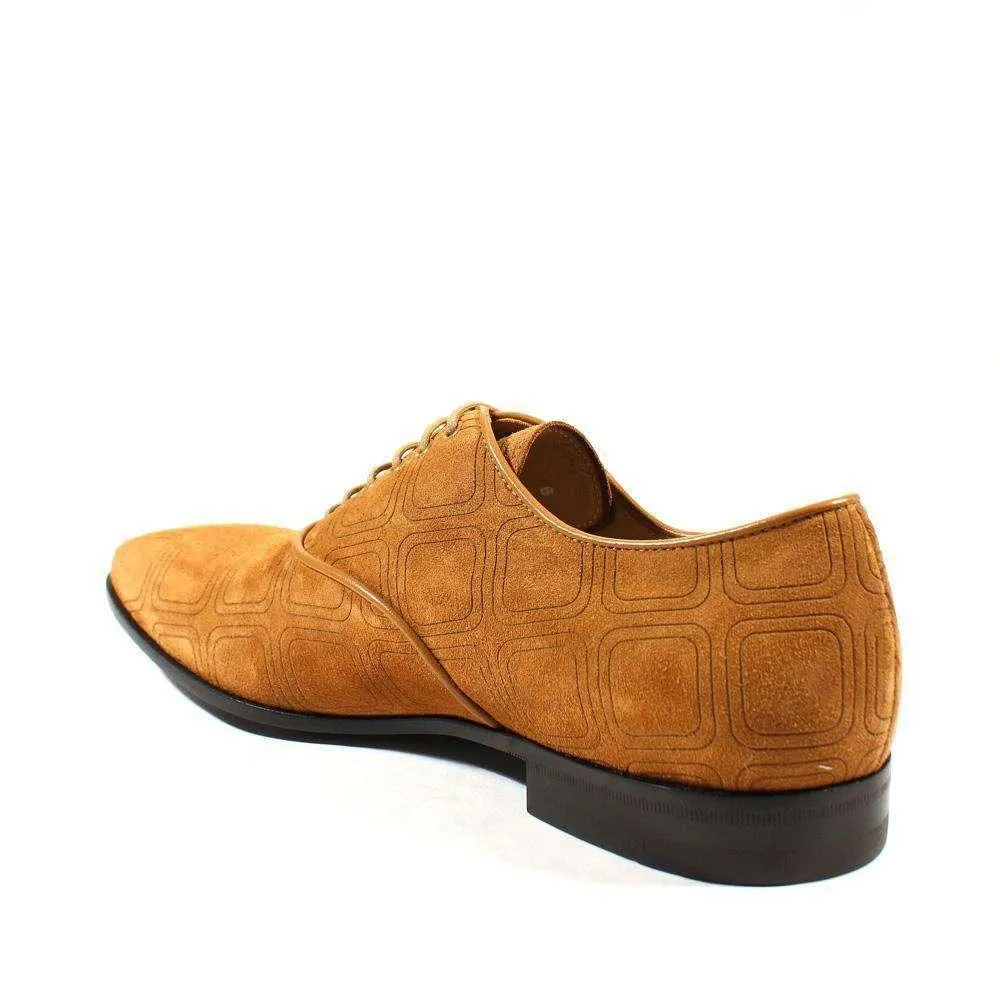 Cesare Paciotti Luxury Italian Men's Designer Shoes Vit Camoscio Biscotto Suede Oxfords (CPM2423)