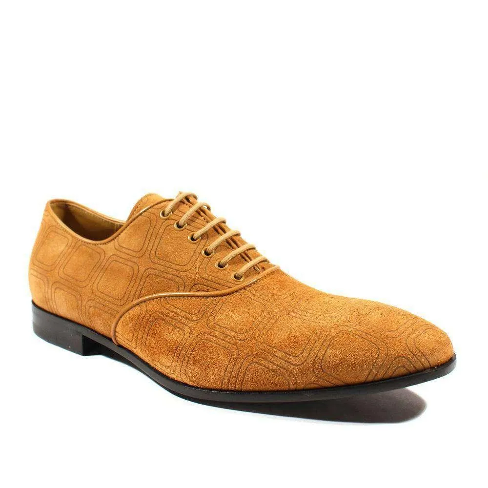 Cesare Paciotti Luxury Italian Men's Designer Shoes Vit Camoscio Biscotto Suede Oxfords (CPM2423)