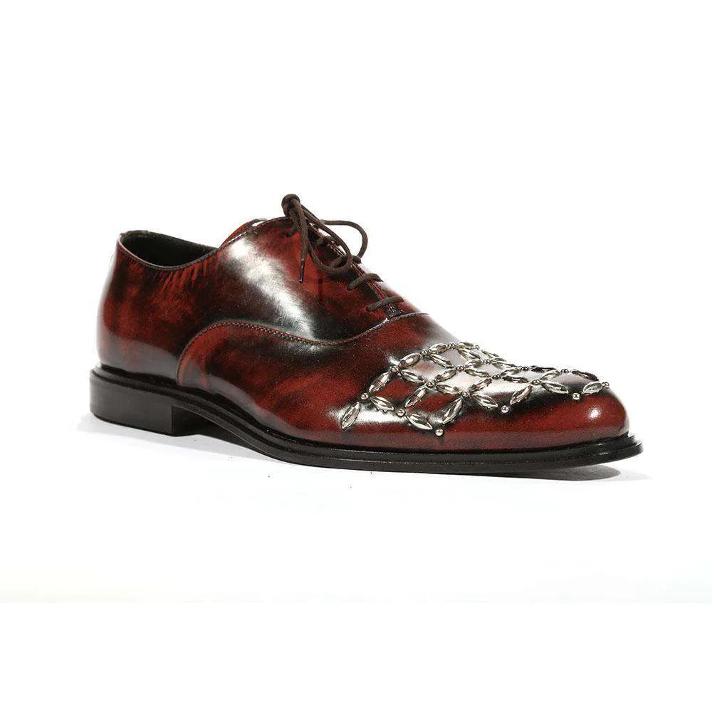 Cesare Paciotti Luxury Italian Men's Oxfords Baio Bordeaux J Designer Shoes (CPM5442)