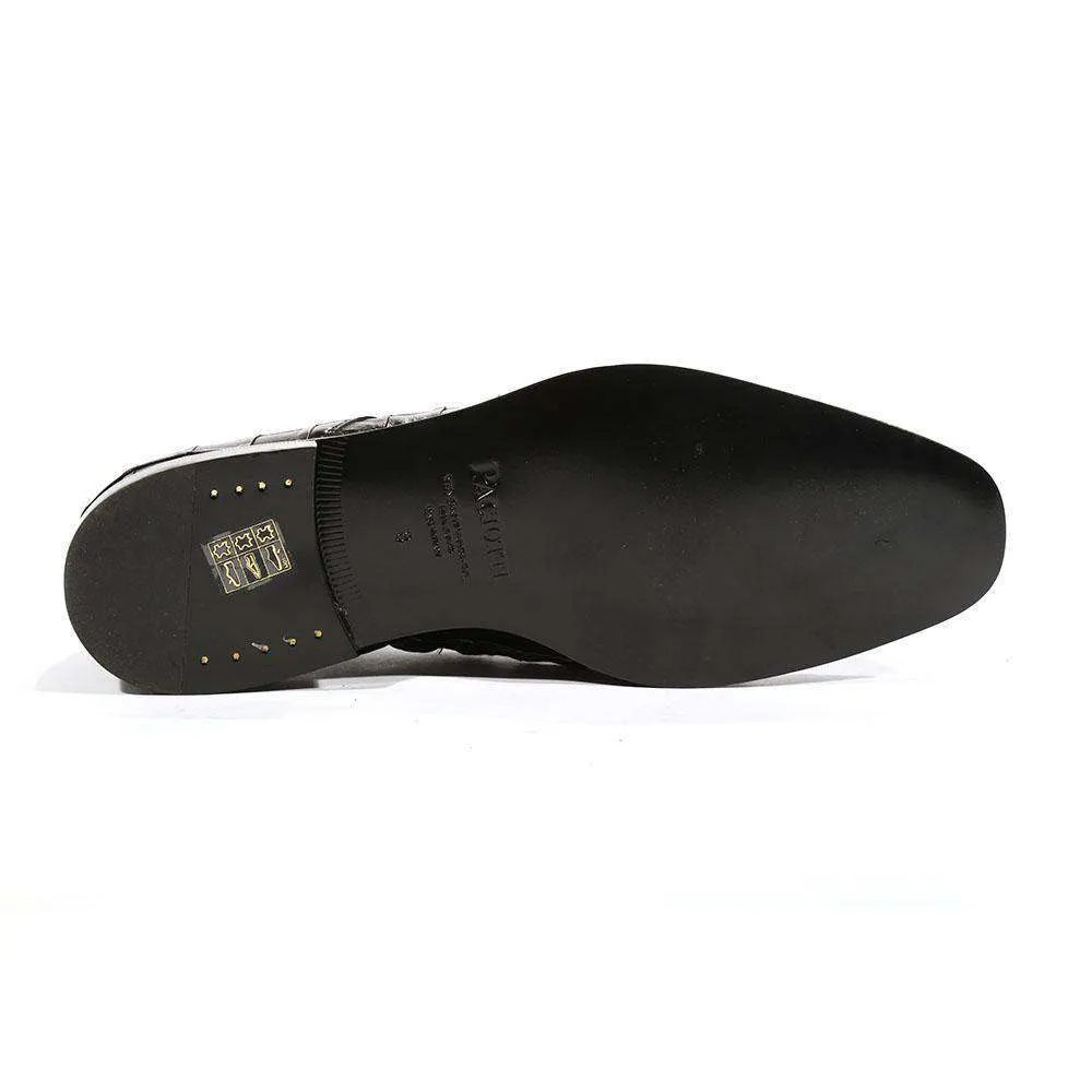 Cesare Paciotti Luxury Italian Men's Oxfords Black Nappa Plisse Designer Shoes (CPM5443)