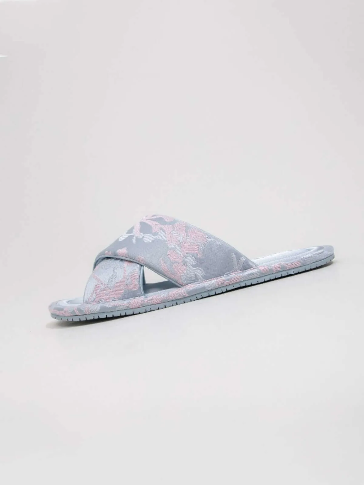 Classic Cross-Strap Embroidered Slippers