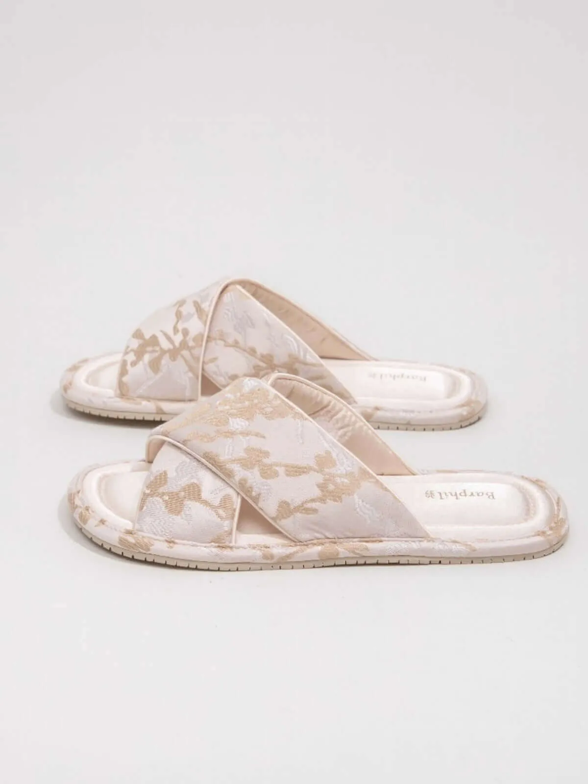 Classic Cross-Strap Embroidered Slippers