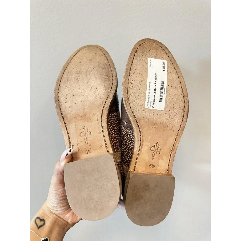 Cole Haan Skylar Calf Hair Oxfords - Size 5.5