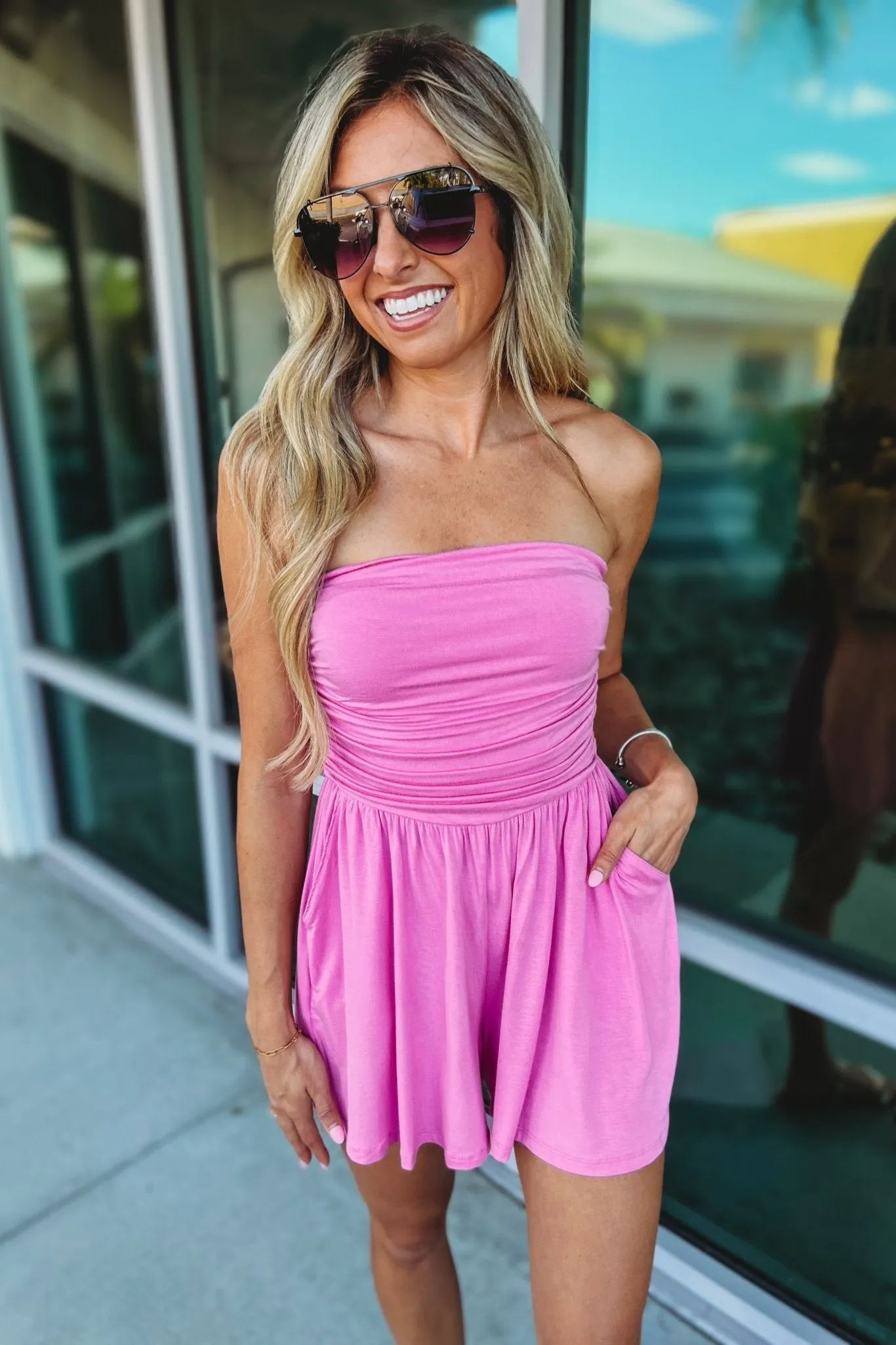 Color Me Cute Strapless Romper
