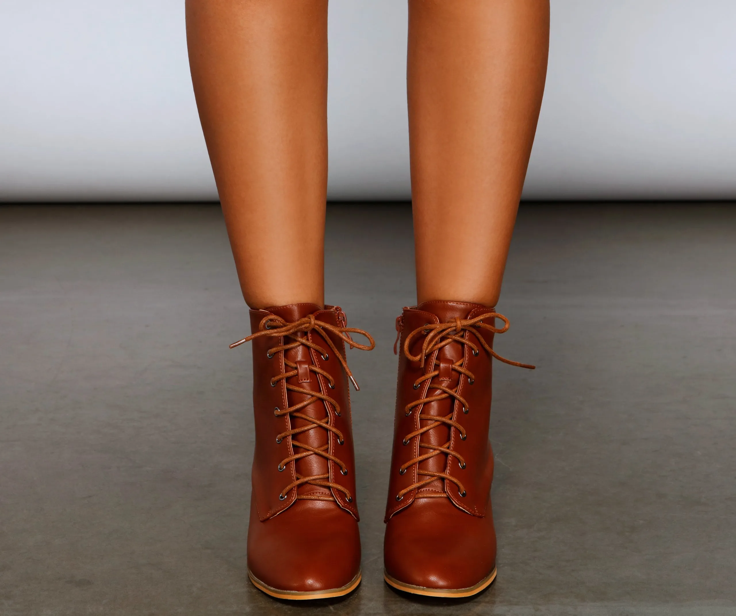 Cozy Cutie Lace-Up Block Heel Booties