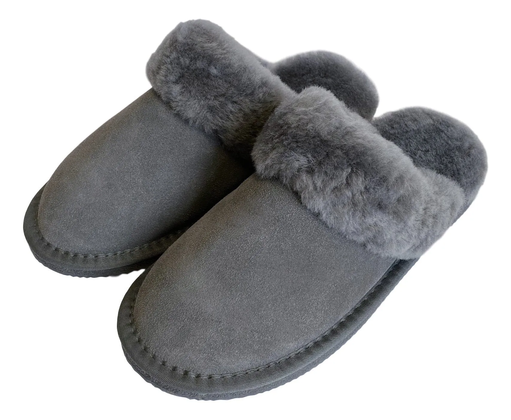 Deluxe Ladies 'Daisy' Sheepskin Slipper Mule - Grey