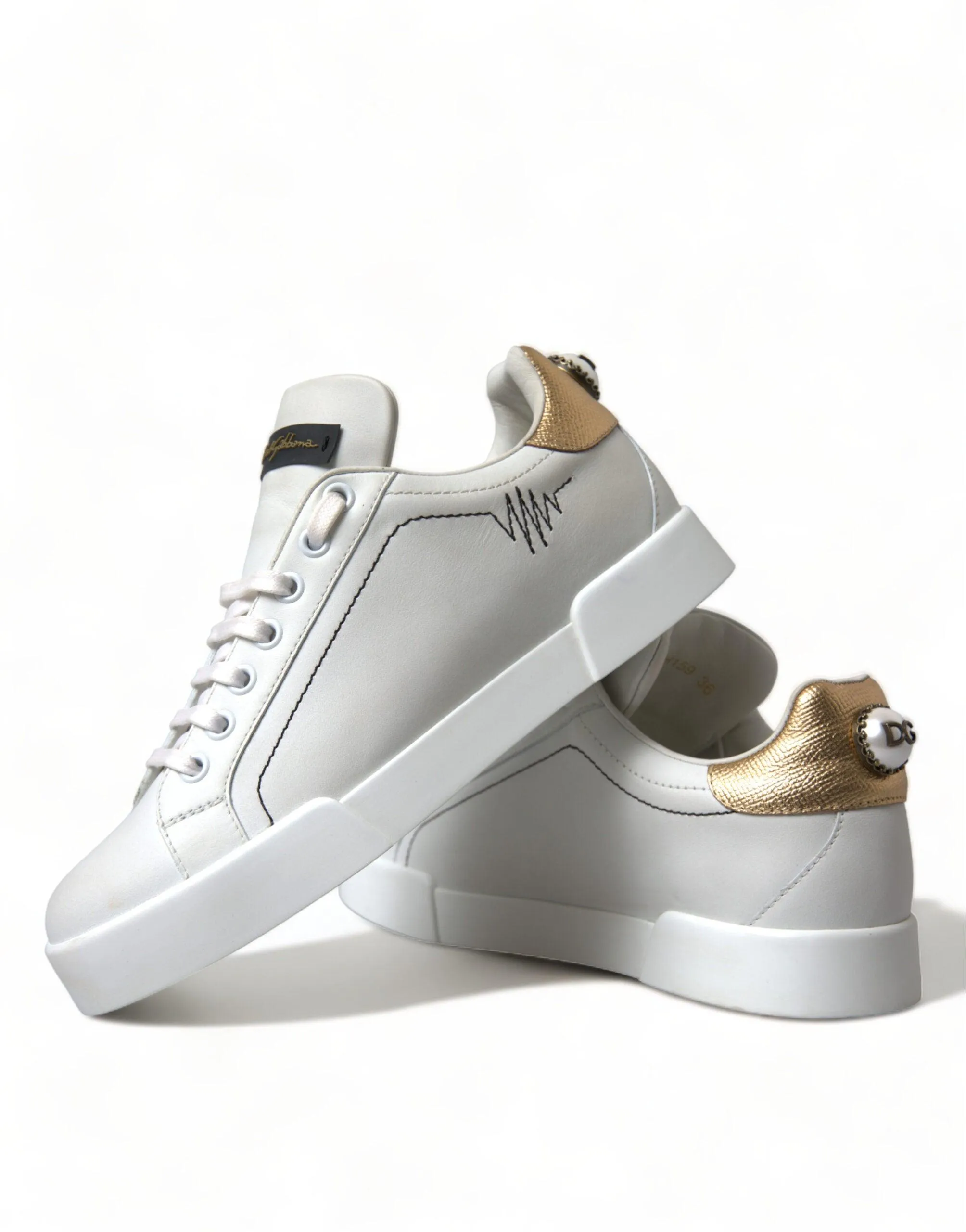 Dolce & Gabbana White Leather Portofino Classic Sneaker Women Shoes