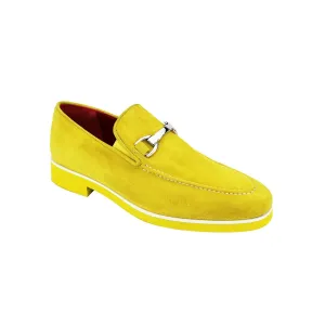 Emilio Franco Nino II Men's Shoes Yellow Suede Leather Loafers (EF1091)