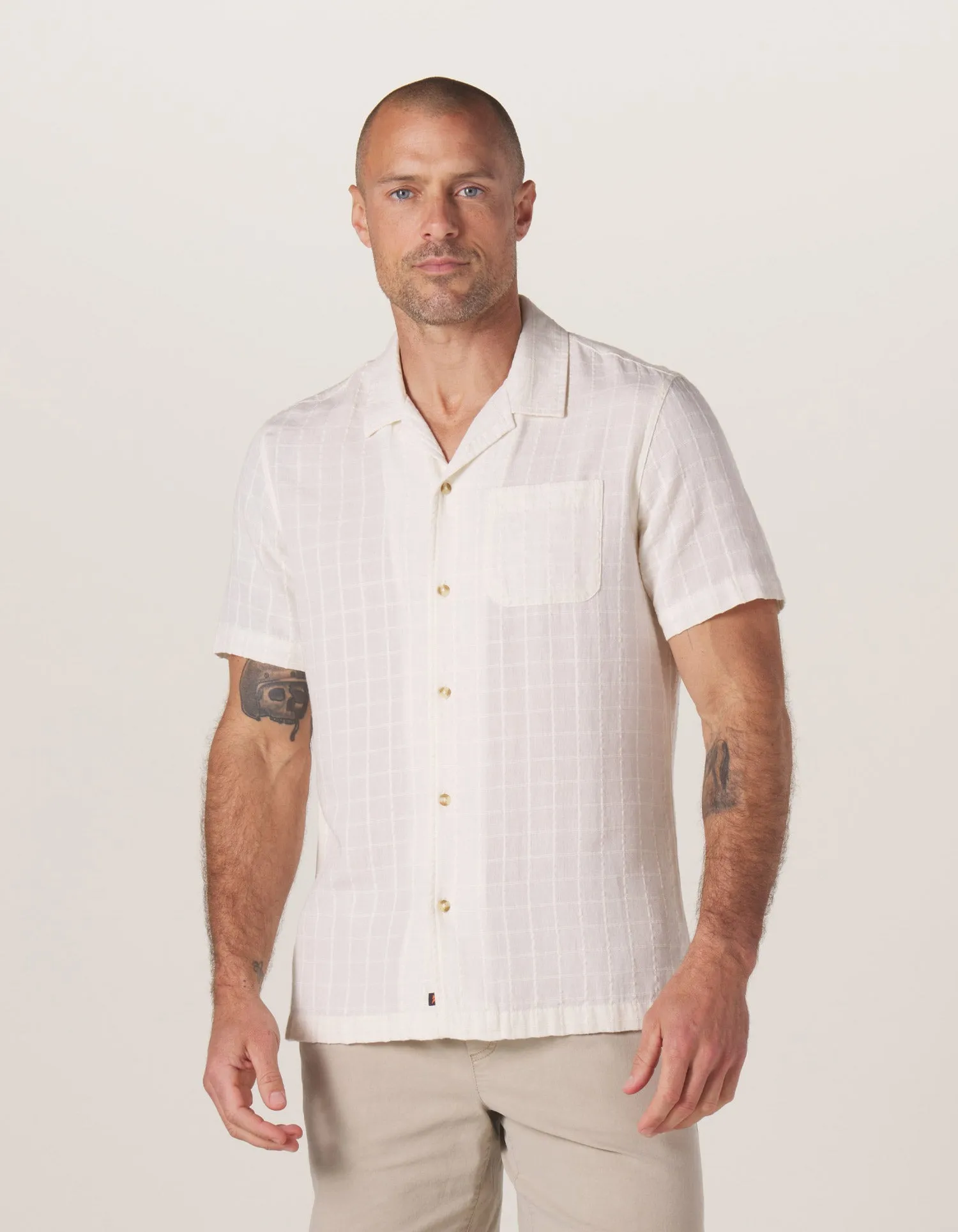 Freshwater Camp Shirt in Oasis Ivory