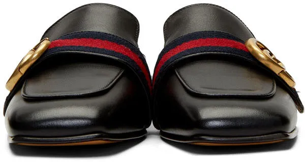 Gucci Black Peyton Slippers