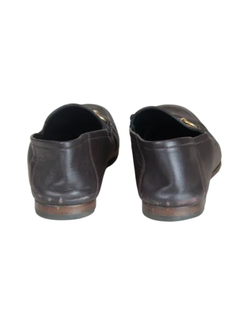 GUCCI Horsebit Accent Leather Dress Loafers