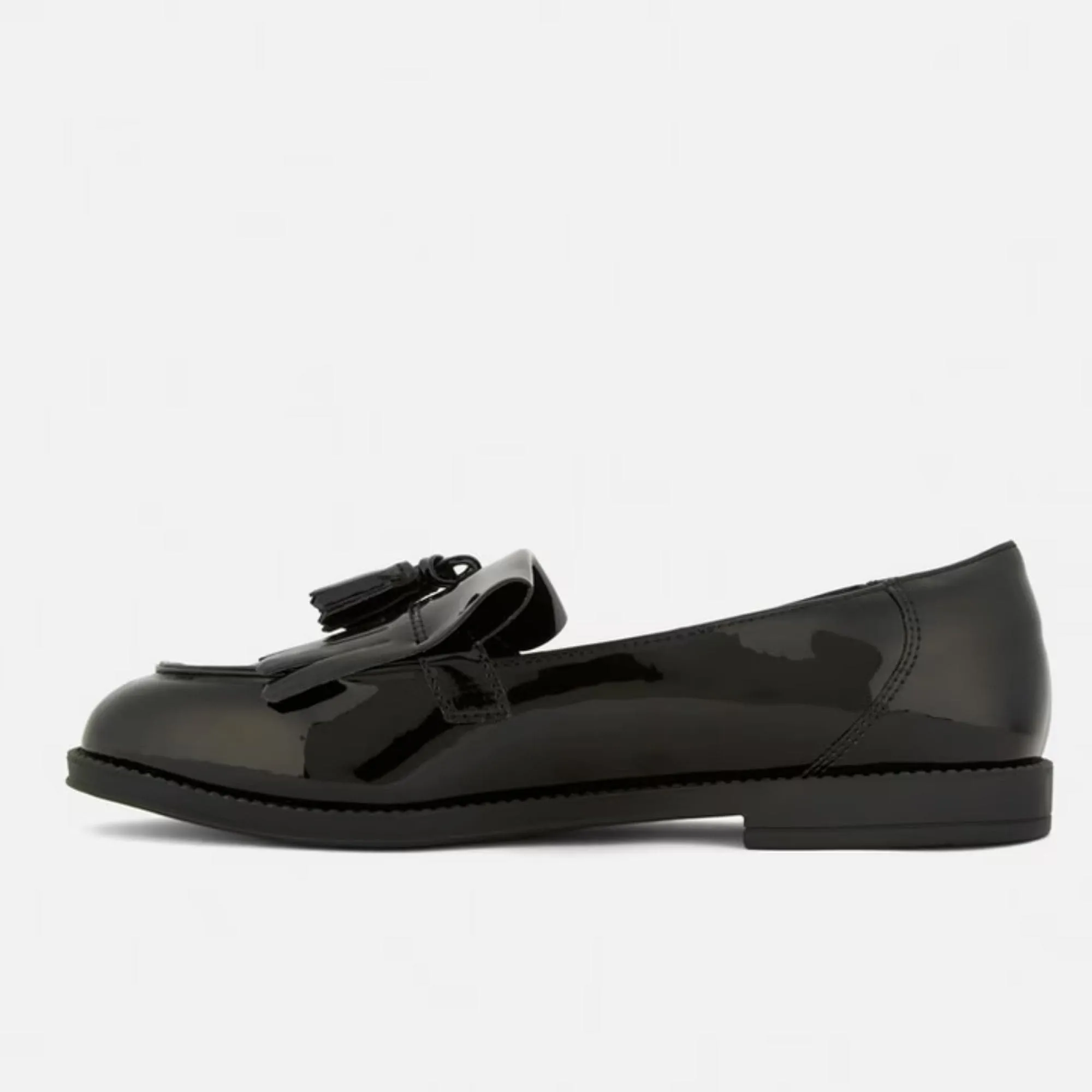 Handmade Custom Black Patent Leather Women Moccassion