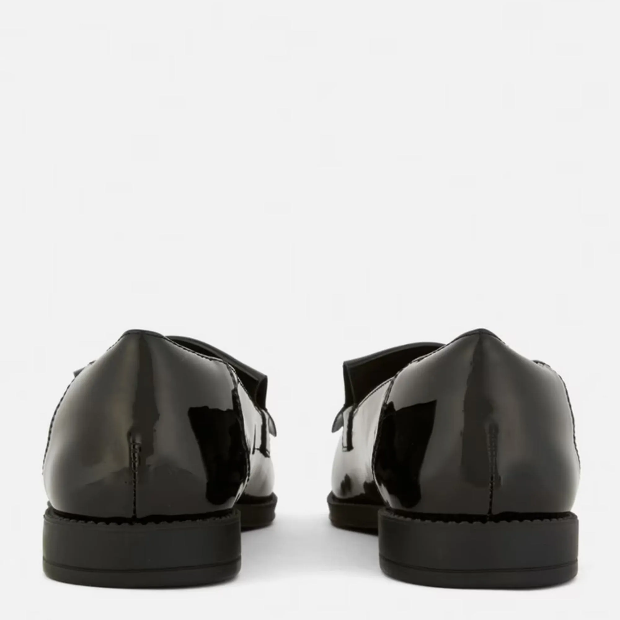 Handmade Custom Black Patent Leather Women Moccassion