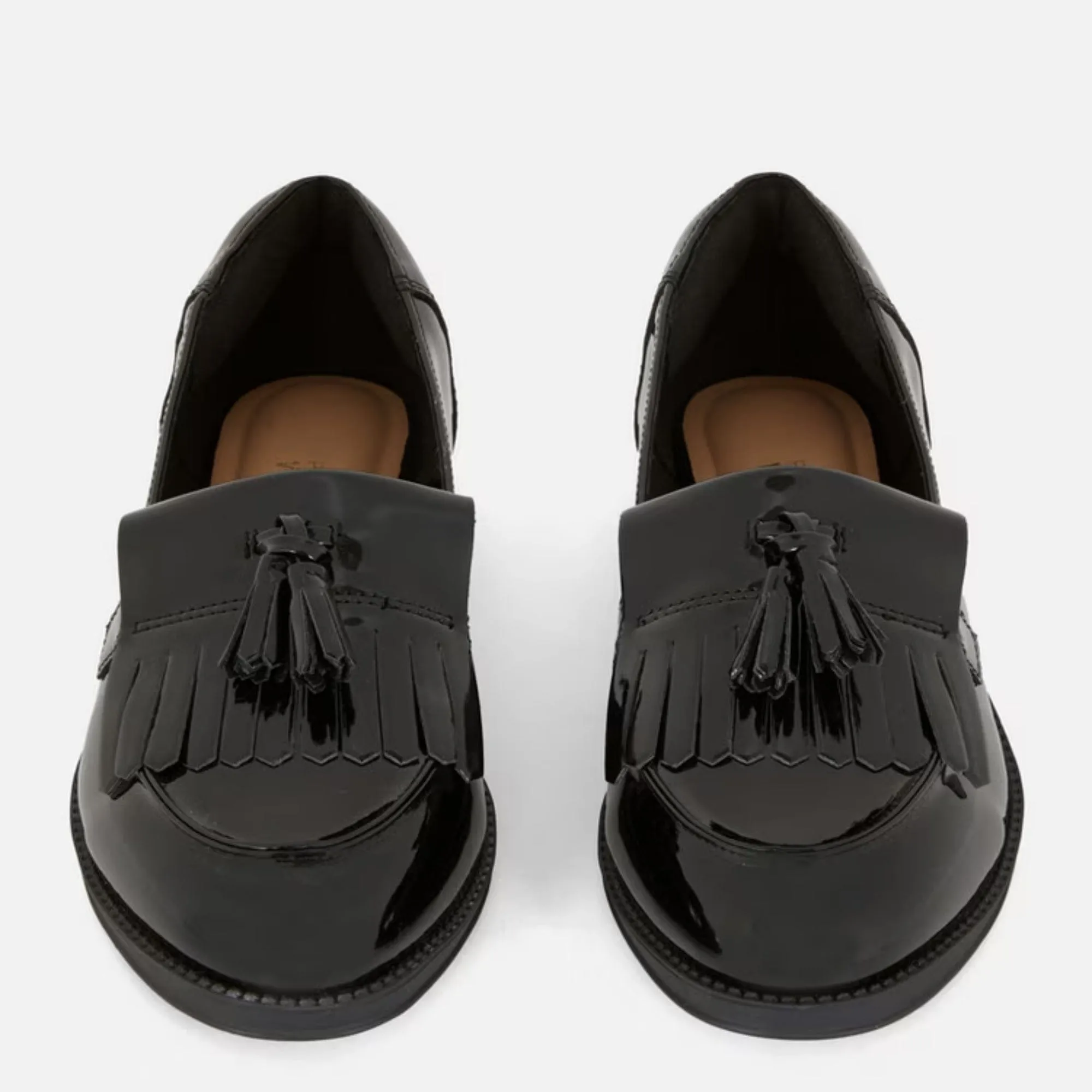 Handmade Custom Black Patent Leather Women Moccassion
