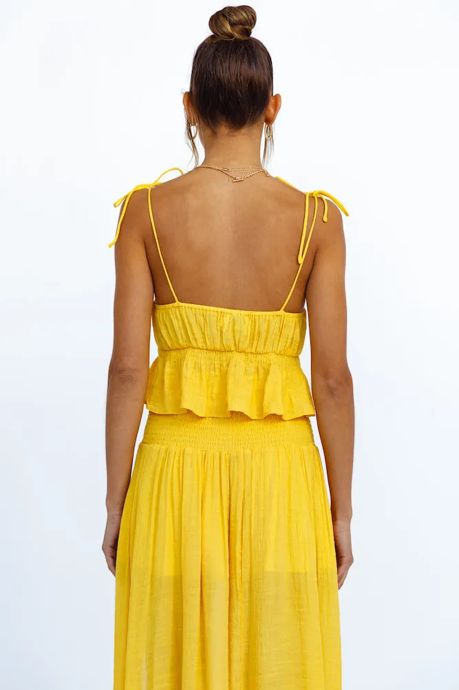 HELLO MOLLY Stay Fun Crop Top Mustard