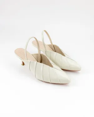 Kesuma Pleated Heel Mules (Off White)