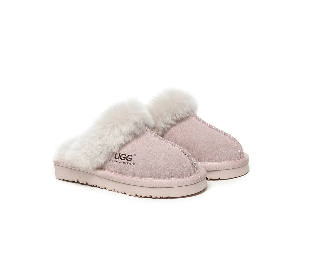 Kids Australian Sheepskin Wool Slippers Muffin