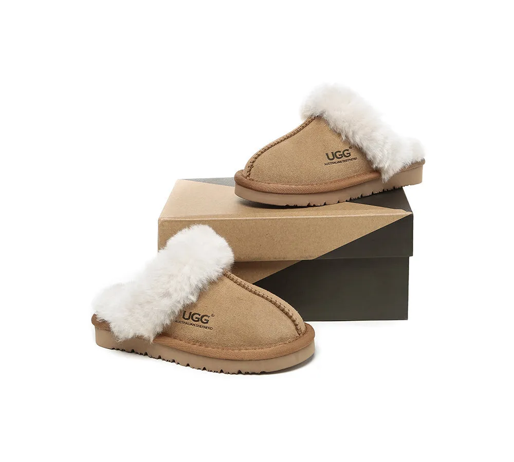 Kids Australian Sheepskin Wool Slippers Muffin