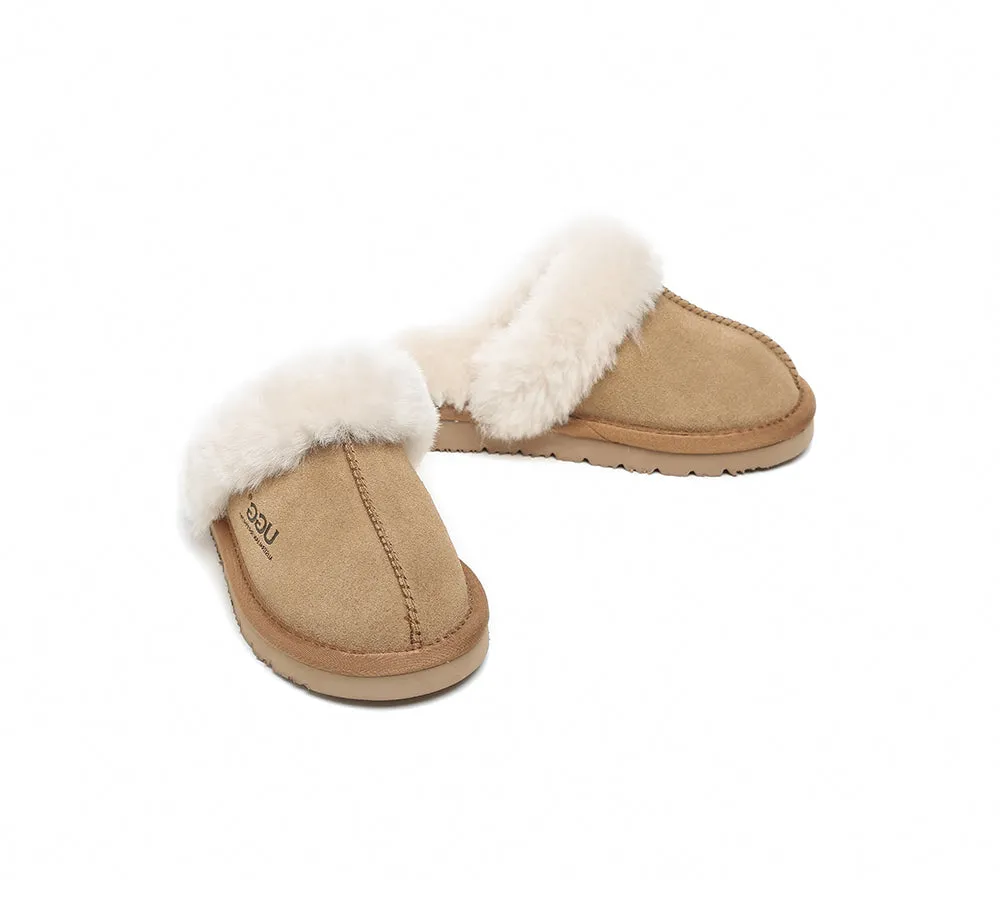 Kids Australian Sheepskin Wool Slippers Muffin