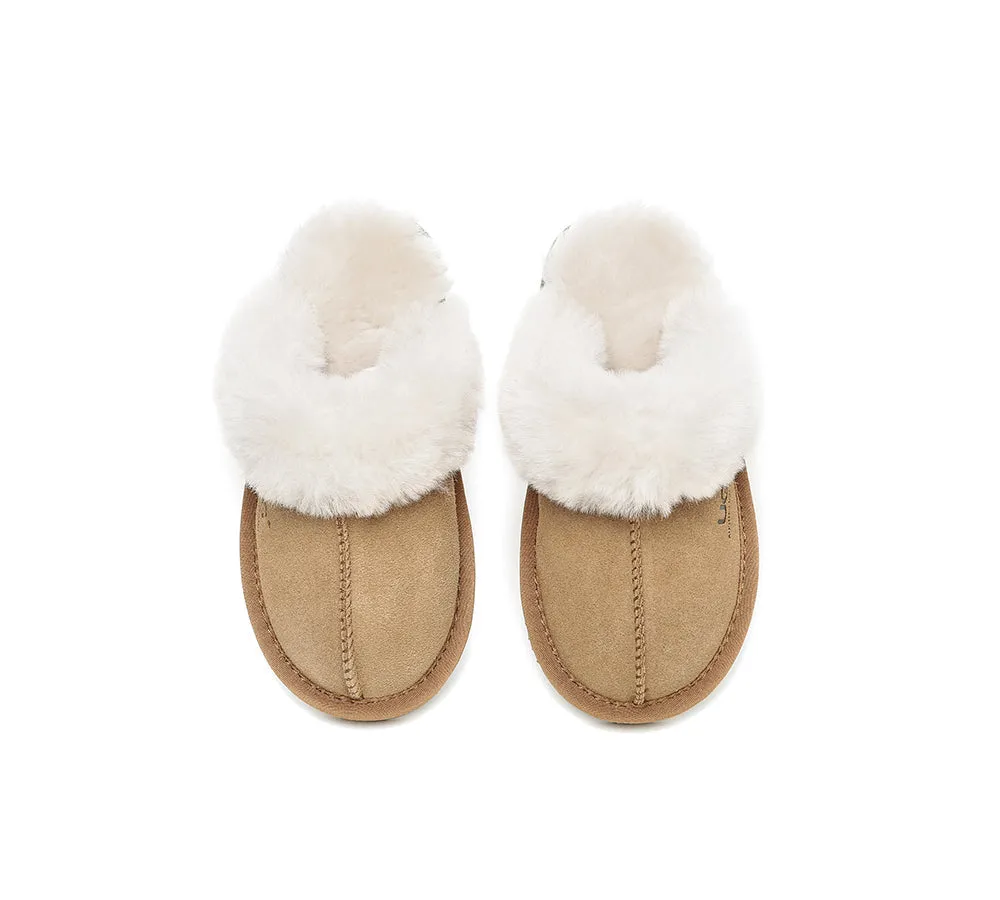 Kids Australian Sheepskin Wool Slippers Muffin