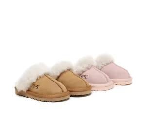 Kids Australian Sheepskin Wool Slippers Muffin