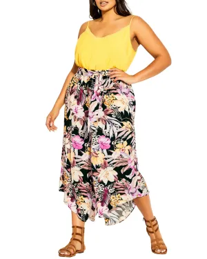 Lorena Tropical Cabana Pant | Black / Ivory