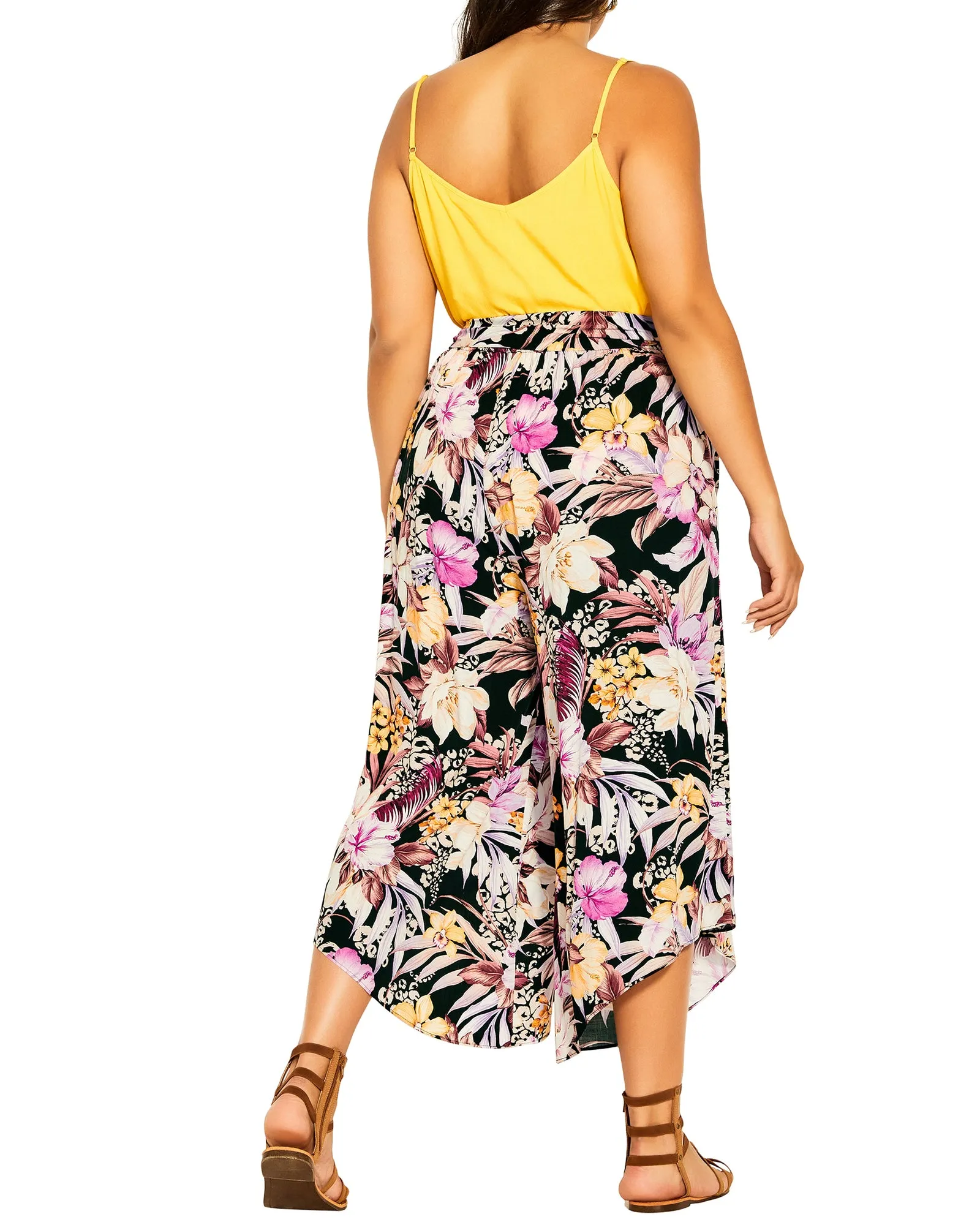 Lorena Tropical Cabana Pant | Black / Ivory