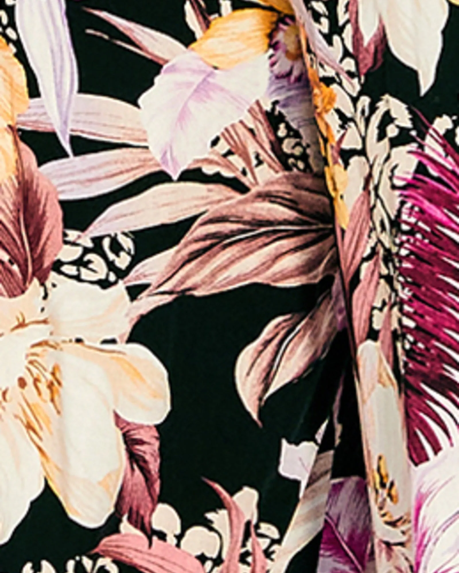 Lorena Tropical Cabana Pant | Black / Ivory