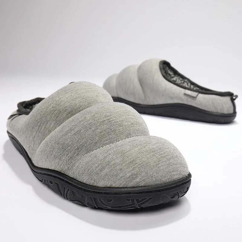 Matt - Jersey Puffa Mule Slipper - Grey Marl