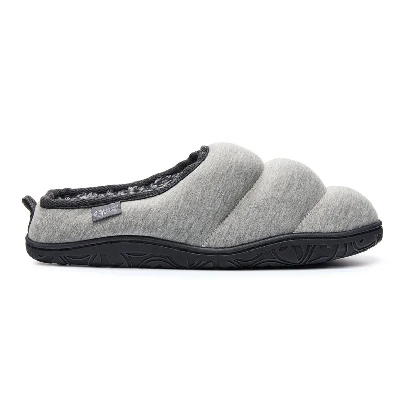 Matt - Jersey Puffa Mule Slipper - Grey Marl