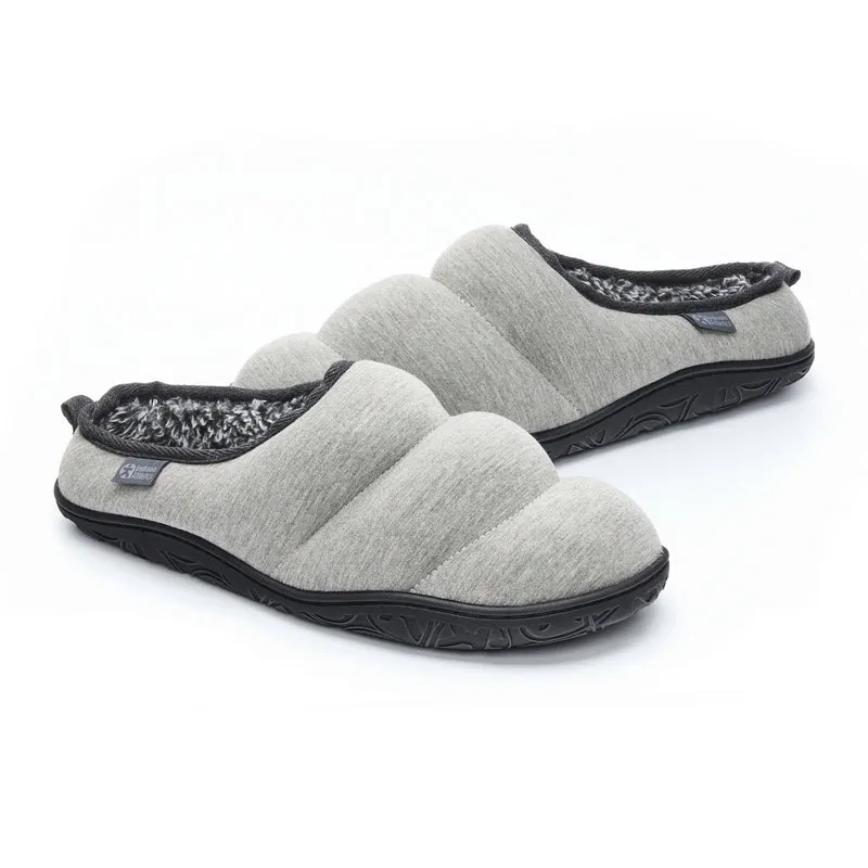 Matt - Jersey Puffa Mule Slipper - Grey Marl