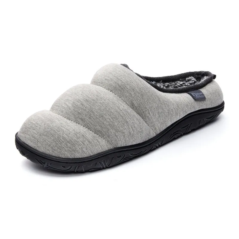 Matt - Jersey Puffa Mule Slipper - Grey Marl