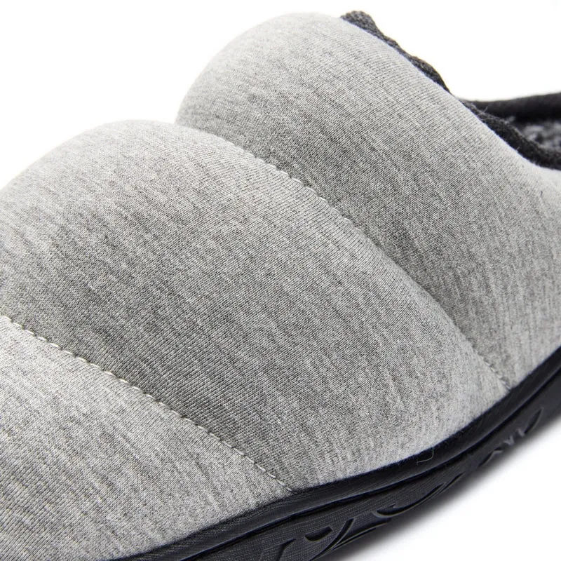 Matt - Jersey Puffa Mule Slipper - Grey Marl