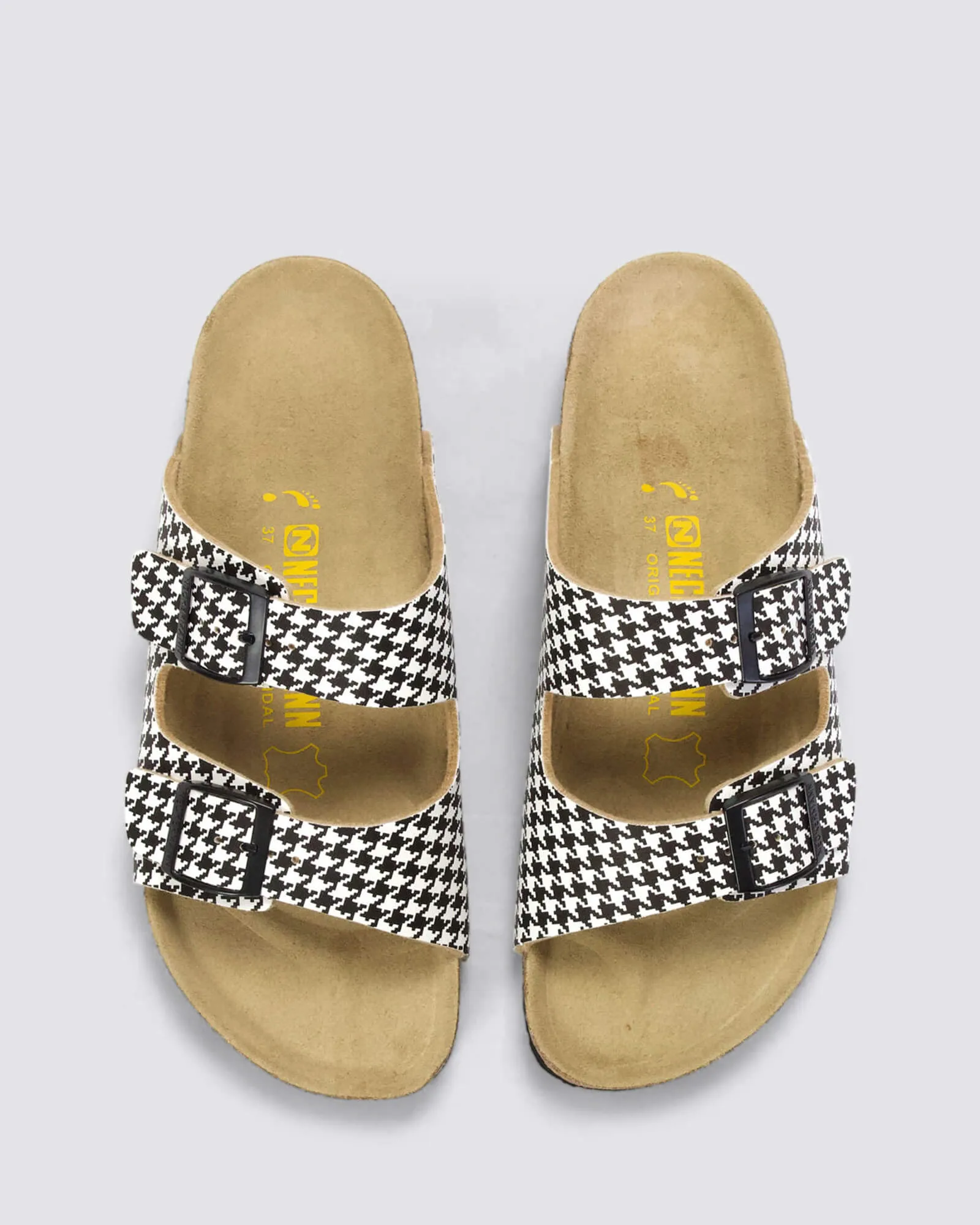 N2618 SANDALS BLACK HOUNDSTOOTH