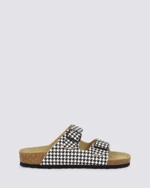 N2618 SANDALS BLACK HOUNDSTOOTH
