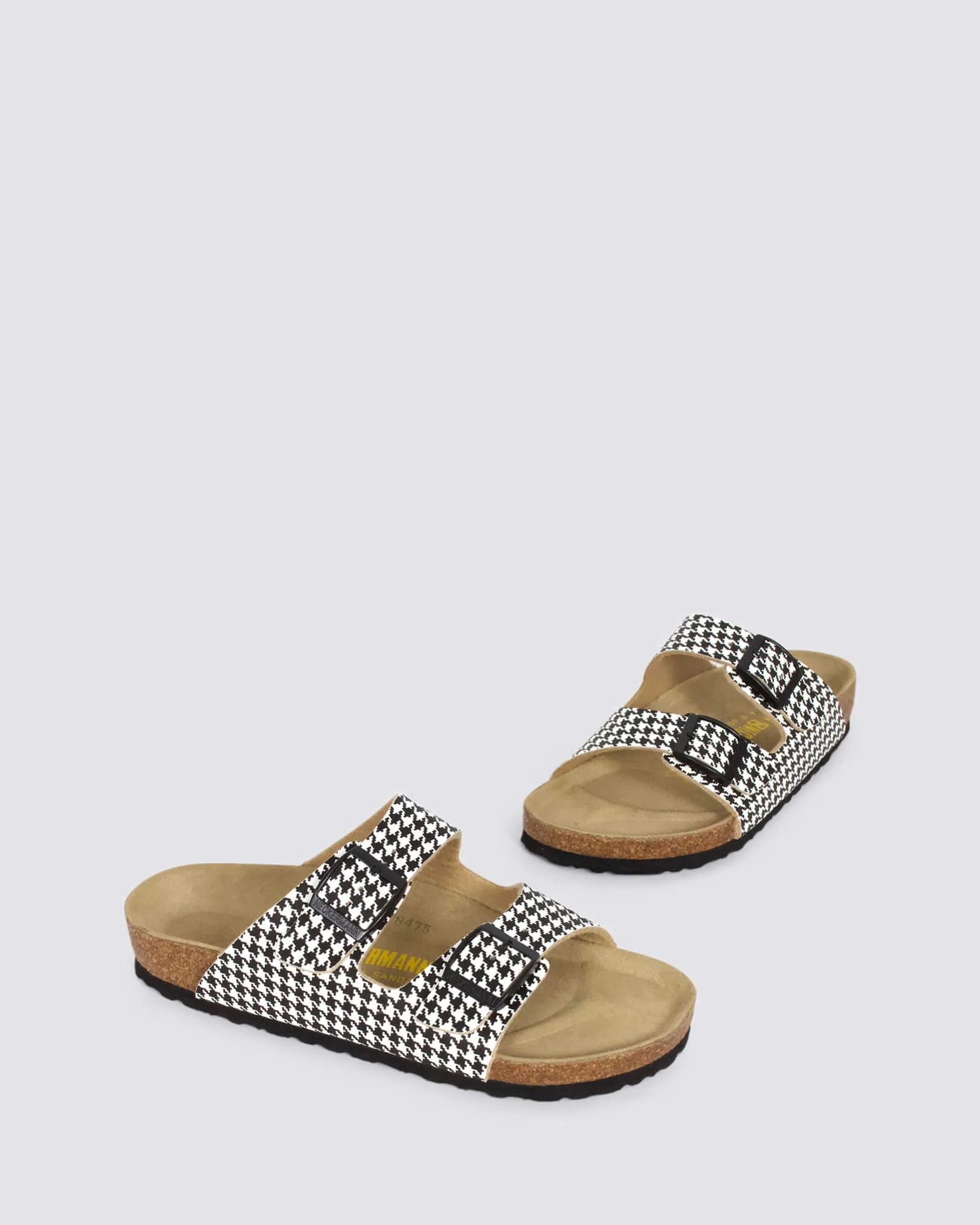 N2618 SANDALS BLACK HOUNDSTOOTH