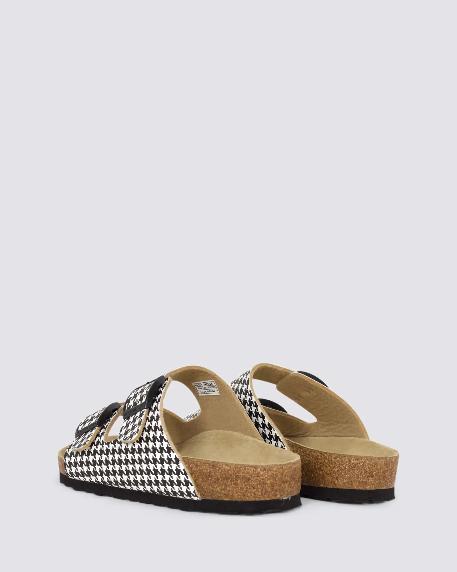 N2618 SANDALS BLACK HOUNDSTOOTH