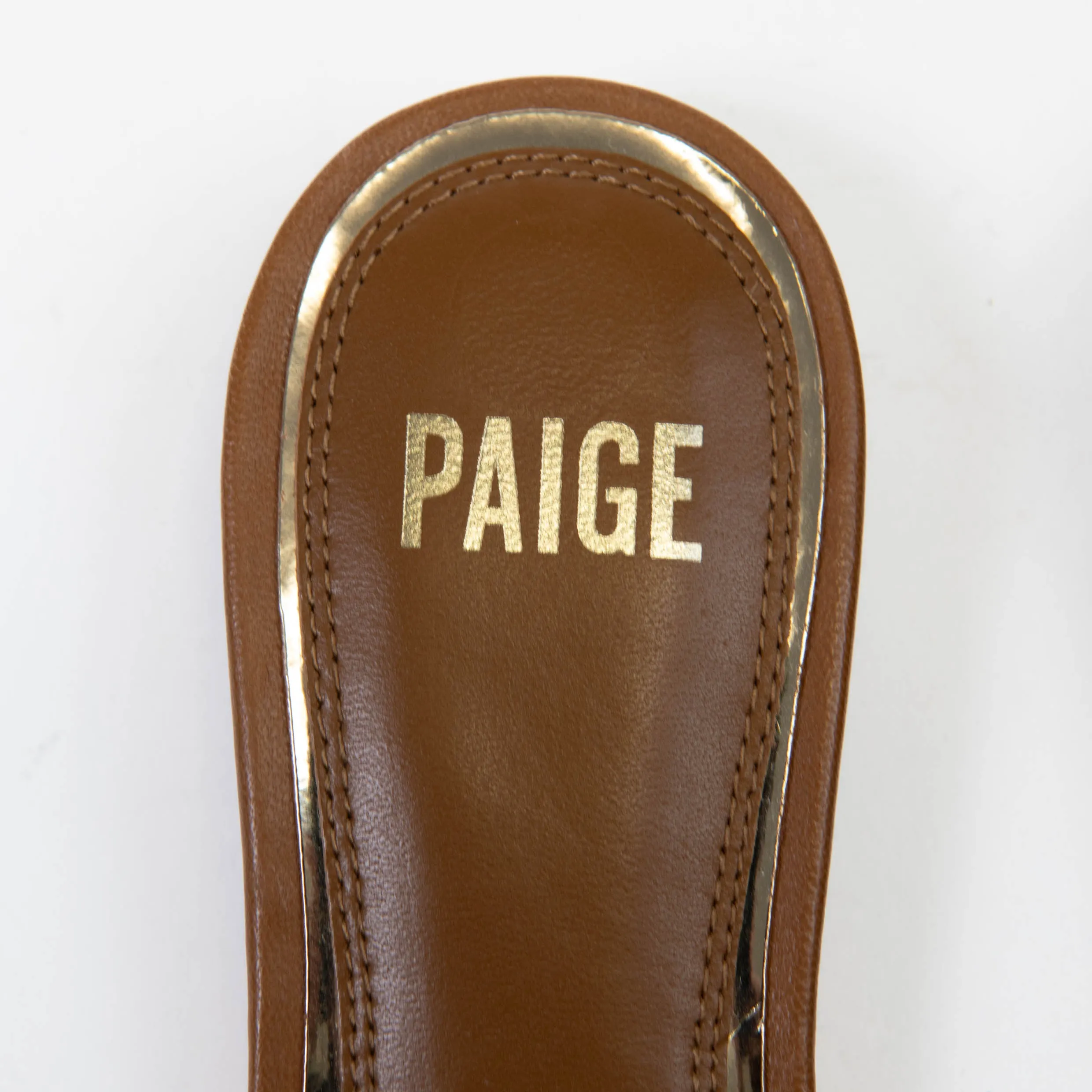 Paige Brown Leather Daya Slide Sandals Size 7